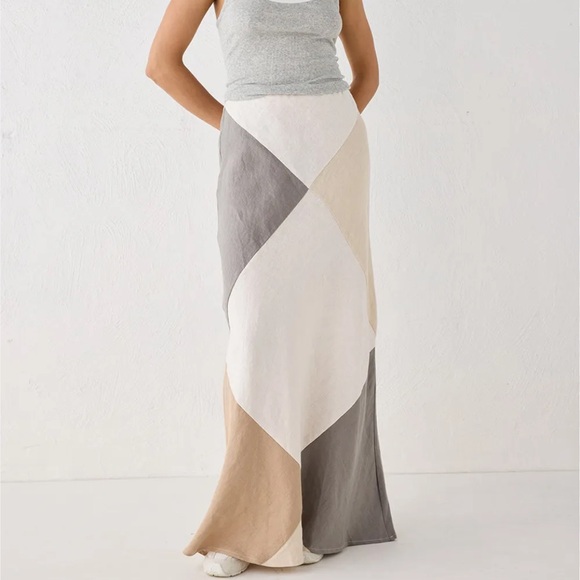 Vrg Grl Dresses & Skirts - VRG Girl NWT Valencia Bias Cut 100% Linen Maxi Skirt Minimalist Neutral Womens 6